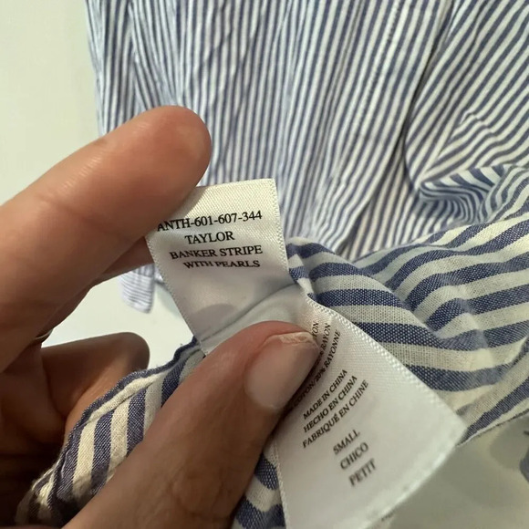 Anthropologie Rails Banker Strips with Pearls Button Down Size Small 1075 - Picture 13 of 13